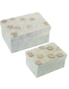 SET 2 CAJAS NACAR RECTANGULAR CIRCULOS