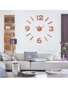 Reloj Pared Adhesivo Goma Eva Dorado 2