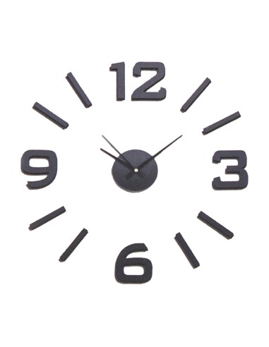 Reloj Pared Adhesivo Goma Eva Negro