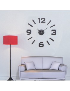 Reloj Pared Adhesivo Goma Eva Negro 2
