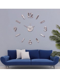 Reloj Pared Adhesivo Goma Eva Dorado 2