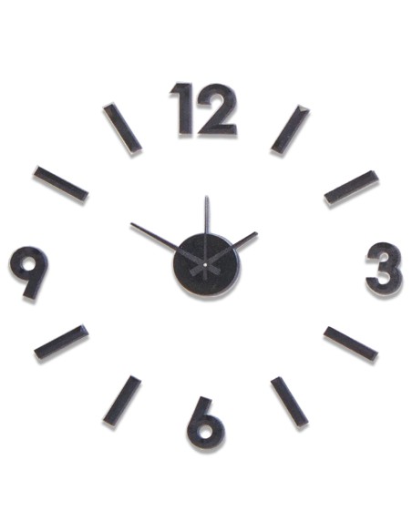 Reloj Pared Adhesivo Goma Eva Negro