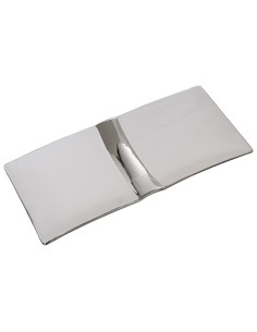 Centro Rect. Cerámica Blco/plata 31x14x3cm