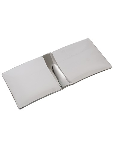 Centro Rect. Cerámica Blco/plata 31x14x3cm