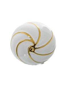 Bola Cerámica 10cm Blanco Brillo/oro Ø10cm