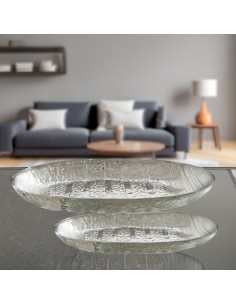 Set 2 Centros Mesa Aluminio Plateado 34x20x2,5+42x26x3cm 2