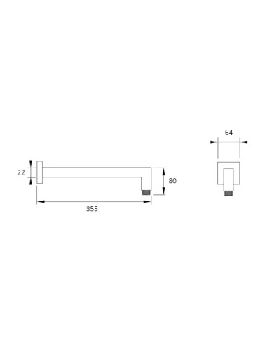 BRAZO PARED CUADRADO NEGRO
