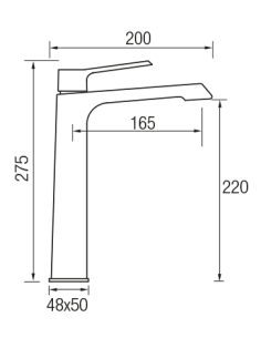 HORUS GRIFO LAVABO ALTO CROMO 2