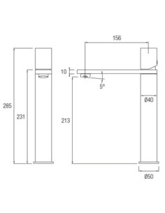INEX GRIFO LAVABO ALTO ACERO 2