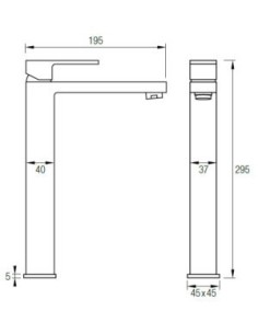 LUXOR GRIFO LAVABO ALTO CROMO 2