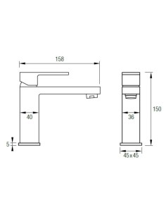 LUXOR GRIFO LAVABO CROMO 2