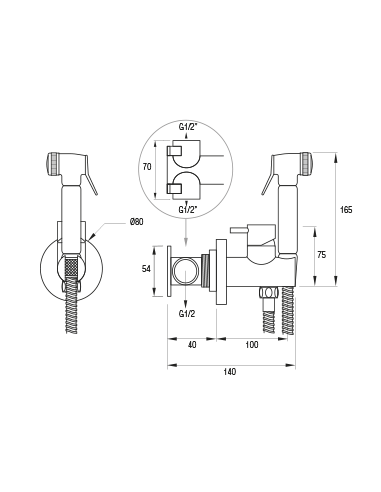 VENECIA GRIFO BIDET NEGRO