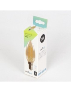 Bombilla Filamento Vela 10x3,5d 4w 380lm E14  Ambar 2700k Fabrilamp  2