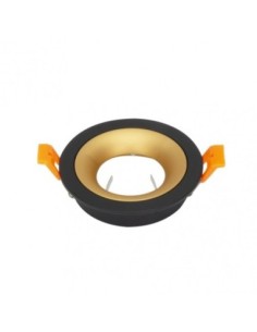 Empotrable Anou 1xgu10 Redondo Negro/oro 2x9,2x9,2 Cm 8 De Corte.C/p