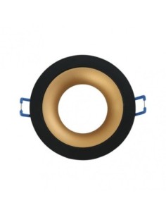 Empotrable Anou 1xgu10 Redondo Negro/oro 2x9,2x9,2 Cm 8 De Corte.C/p 2