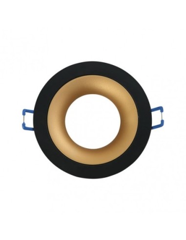 Empotrable Anou 1xgu10 Redondo Negro/oro 2x9,2x9,2 Cm 8 De Corte.C/p