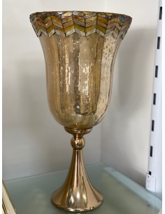 Copa decorativa dorado mosaico 20*41cm