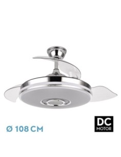 Ventilador Dc Noto 72w 6120lm Cromo 3asp.desp.108d 3 Colores+rgb Blu