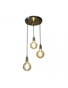 Lampara Celso 3xe27 Cuero/ambar Bombillas  Incluidas 24w 2700k 2250l 2