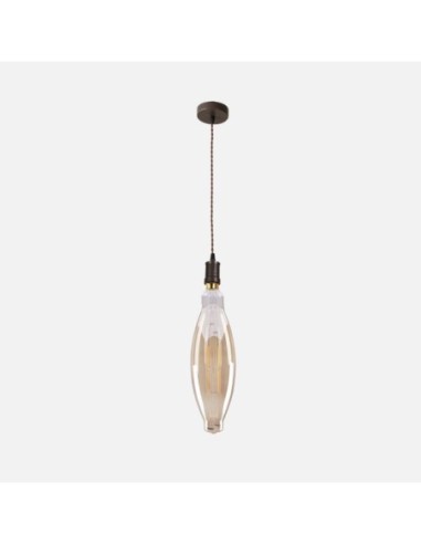 Colgante Elio 1xe27 Marron/ambar Bombilla  Incluida 8w 3000k 850lm R