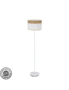 Pie Salon Cloe 1xe27 Blanco/blanca-madera Clara 162x40x40 cm Fabrila