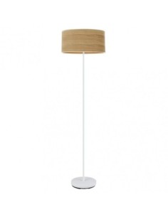 Pie Salon Jerte 1xe27  Blanco/madera Clara 165x40x40 Cm Fabrilamp | 