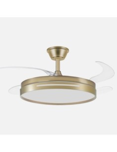 Ventilador Dc 59w Micenas Cuero 4asp.transp.106d  6vel 6980lm 3col R
