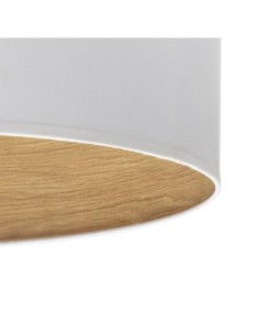 Sobremesa Tania 1xe14 Blanco/blanco-madera Clara 42x17x17 Cm Fabrila 2