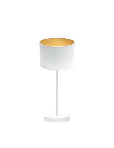 Sobremesa Anuska 1xe14 Blanco/blanco-oro 46x16x16 Cm Fabrilamp | Dec
