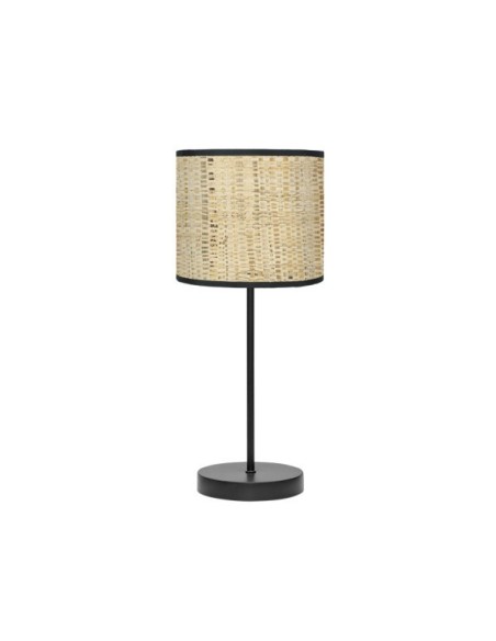 Sobremesa Natasha 1xe14 Negro/cañizo 43x17x17 Cm Fabrilamp | Decorac