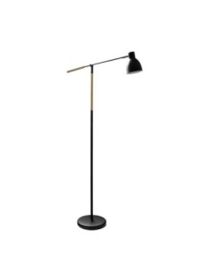 Pie De Salon Acople 1xe27 Negro/haya Orientable 360º Articulable 137