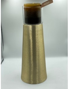 Portavelas dorado cono 11*31cm