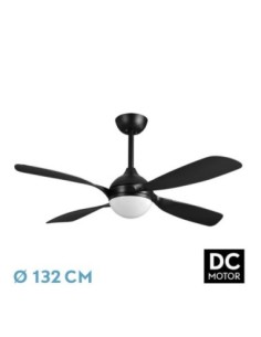Ventilador Dc Livorno 30w 3250lm Negro 132d 4aspas 3000k,4500k,6000k