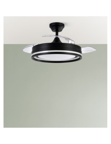 Ventilador Dc Cerrato Negro 72w 3aspas Desplegables 107d 7200lm 6vel