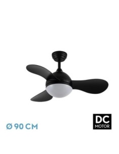 Ventilador Dc Solido 24w Negro 3aspas 91d 2640lm 3000-4000-6500k Rem
