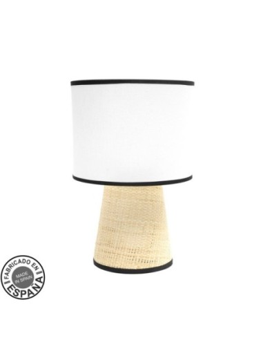 Sobremesa Camboya 1xe27 Blanco/natural 39x25x25cm Fabrilamp | Decora
