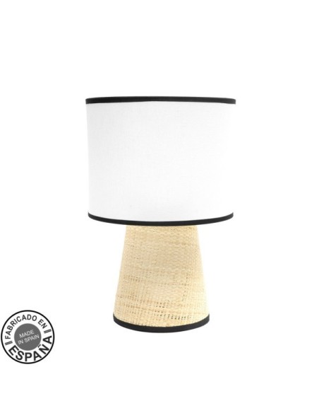 Sobremesa Camboya 1xe27 Blanco/natural 39x25x25cm Fabrilamp | Decora