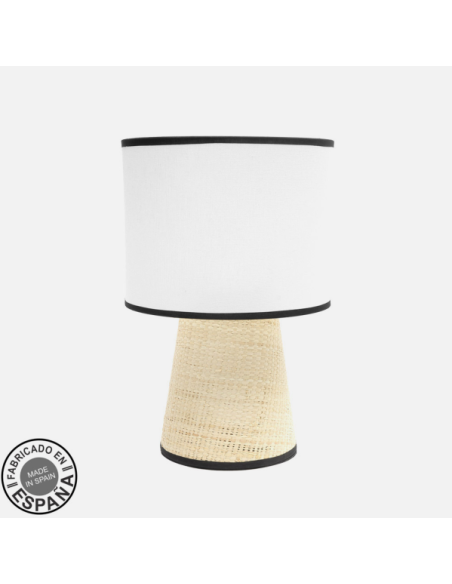 Sobremesa Camboya 1xe27 Blanco/natural 39x25x25cm Fabrilamp | Decora