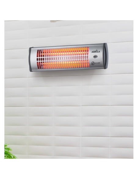 Estufa Cuarzo Tioman 1200w Negro/plata  2 Pot. Control Cadena De Tir