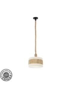 Colgante Nicaragua 1xe27 Blanco/natural 30d Fabrilamp | Decoración L