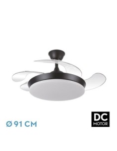 Ventilador Dc Tridente Mini 59w Negro 4aspas Desp.91d 6980lm Reg.int