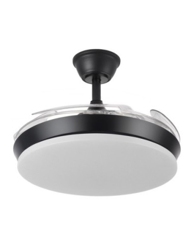 Ventilador Dc Tridente Mini 59w Negro 4aspas Desp.91d 6980lm Reg.int
