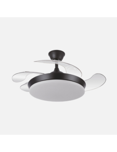 Ventilador Dc Tridente Mini 59w Negro 4aspas Desp.91d 6980lm Reg.int