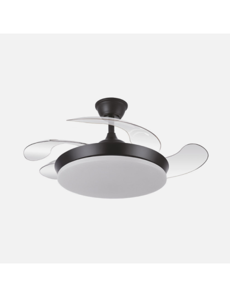 Ventilador Dc Tridente Mini 59w Negro 4aspas Desp.91d 6980lm Reg.int