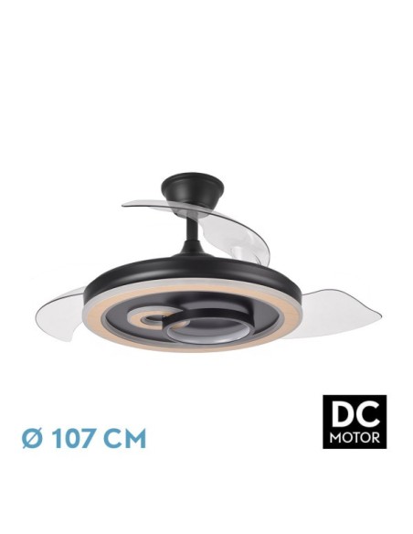 Ventilador Dc Sultan 68w Negro/madera 3asp.107d 4960lm 3000-4500-650