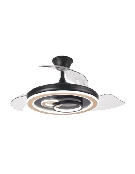 Ventilador Dc Sultan 68w Negro/madera 3asp.107d 4960lm 3000-4500-650