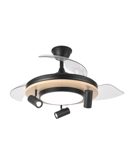 Ventilador Dc Gladiator 37+15w Negro/madera 3asp.107d 3980lm 3000-45