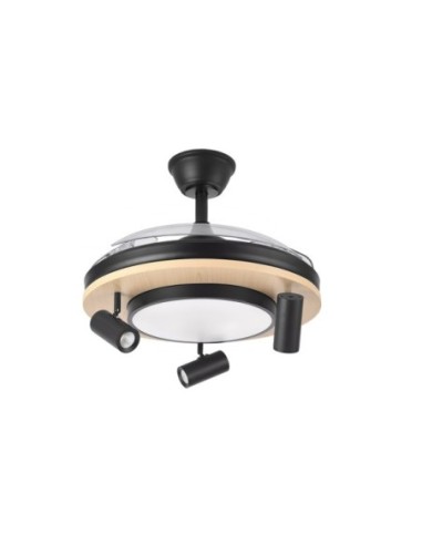 Ventilador Dc Gladiator 37+15w Negro/madera 3asp.107d 3980lm 3000-45