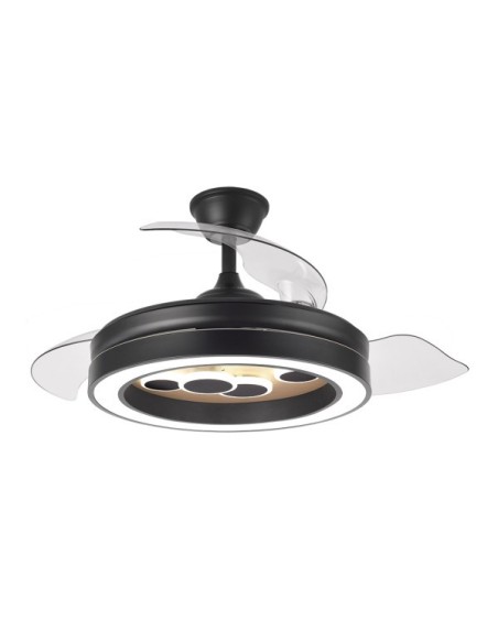Ventilador Dc Cupido 55w Negro/madera 3asp.107d 4960l 3000-4500-6500
