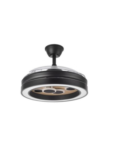 Ventilador Dc Cupido 55w Negro/madera 3asp.107d 4960l 3000-4500-6500